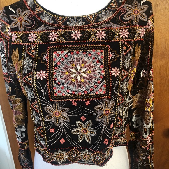 Zara embroidery bead crop top nwt medium - Picture 2 of 8